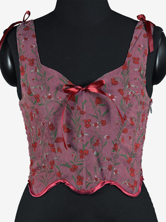 ワインレッド ヴィンテージ クロージング ヴィンテージ コルセット ヴィンテージ レディース クロージング エクリュ ホワイト レースアップ コルセット 大人用 プリント レディース レトロ