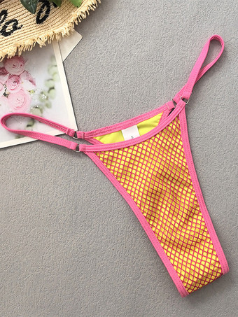 メッシュ水着セット コントラストカラービキニとミニスカートカバーアップ ビーチ用 2025