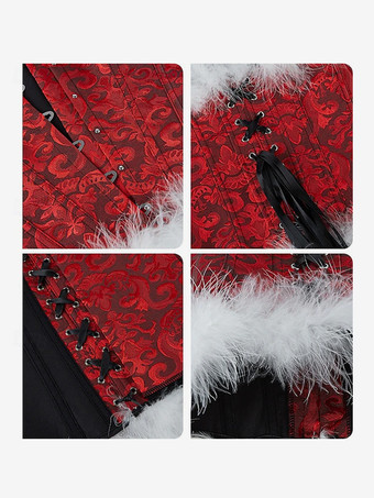 ヴィンテージ クロージング ヴィンテージ コルセット ヴィンテージ レディース クロージング レッド レースアップ コルセット 大人用 花柄 女の子用 クラシック