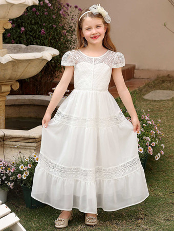 フラワーガールドレス ウェディング かわいいフラワーガールドレス フラワーガールドレス 子供用 社交パーティードレス 半袖 レース