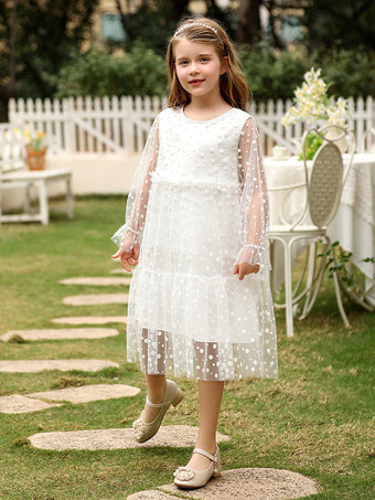 フラワーガールドレス ウェディング 美しい子供用パーティードレス ウェディング フラワーガールドレス フラワーガールドレス 長袖 レース
