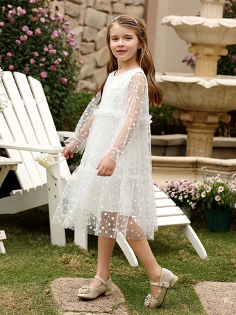 フラワーガールドレス ウェディング 美しい子供用パーティードレス ウェディング フラワーガールドレス フラワーガールドレス 長袖 レース