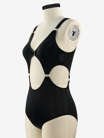 セクシーな黒のモノキニカットアウトワンピース水着 2025