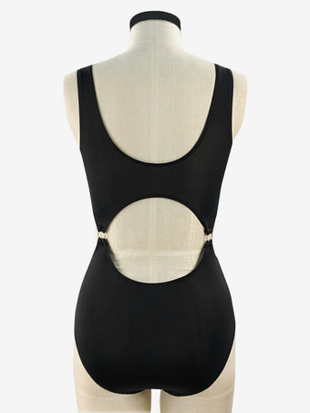 セクシーな黒のモノキニカットアウトワンピース水着 2025