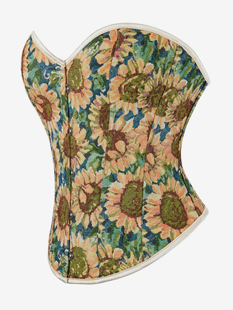 ヴィンテージ クロージング ヴィンテージ コルセット ヴィンテージ レディース クロージング イエロー コルセット 大人用 プリント レディース シック