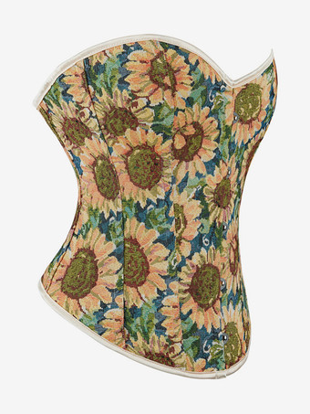 ヴィンテージ クロージング ヴィンテージ コルセット ヴィンテージ レディース クロージング イエロー コルセット 大人用 プリント レディース シック