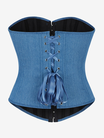 ヴィンテージ クロージング ヴィンテージ コルセット ヴィンテージ レディース クロージング ライトスカイブルー コルセット 大人 レディース シック