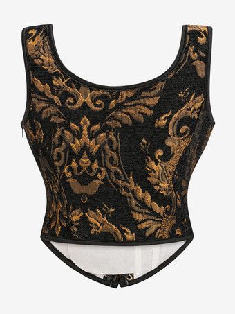 ヴィンテージ クロージング ヴィンテージ コルセット ヴィンテージ レディース クロージング ブラック レースアップ コルセット 大人用 プリント レディース シック