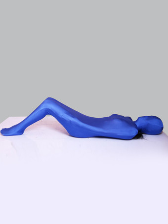 ブルー ユニセックス ミイラ全身タイツスーツ スパンデックス 全身ユニタード