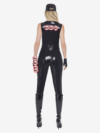 レディース全身タイツジャンプスーツ ブラック SWAT スナイパー ハロウィン コスプレ コスチューム