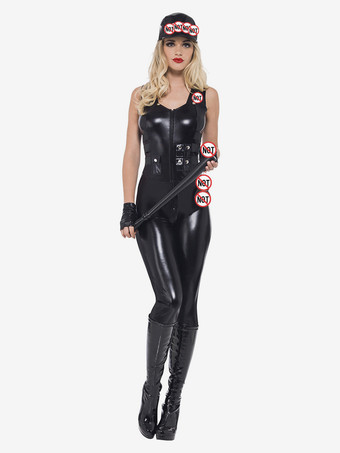 レディース全身タイツジャンプスーツ ブラック SWAT スナイパー ハロウィン コスプレ コスチューム