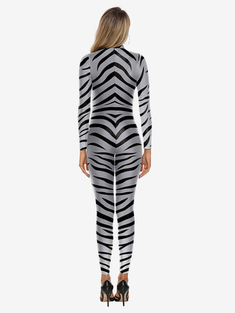 アニマル全身タイツ ゼンタイ ユニセックス ハロウィン コスプレ ボディスーツ ゼブラ柄 アニマルスキン プリント パーティー スキニー キャットスーツ ジャンプスーツ