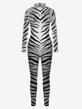 アニマル全身タイツ ゼンタイ ユニセックス ハロウィン コスプレ ボディスーツ ゼブラ柄 アニマルスキン プリント パーティー スキニー キャットスーツ ジャンプスーツ