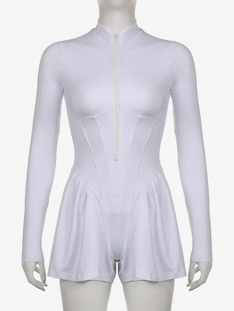 フレアヘムの長袖フロントジッパープレイスーツ 2025