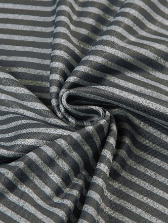 ストライプ柄オフショルダーアシンメトリークロップトップ 2025