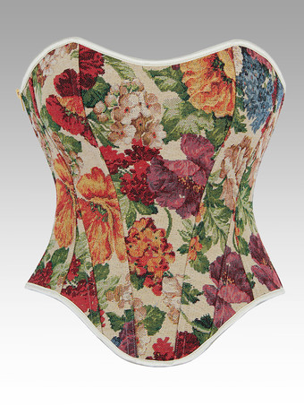 Albicocca Abbigliamento Vintage Corsetto Vintage Abbigliamento Vintage Donna Corsetto con Lacci Albicocca Stampa Floreale per Adulti Classico per Ragazze