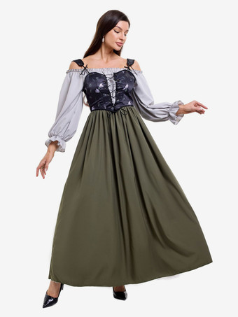 ヴィンテージ 2ピース パープルベスト＆ワンショルダードレス ドイツ オクトーバーフェスト コスプレ衣装