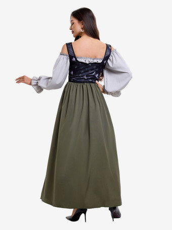 ヴィンテージ 2ピース パープルベスト＆ワンショルダードレス ドイツ オクトーバーフェスト コスプレ衣装