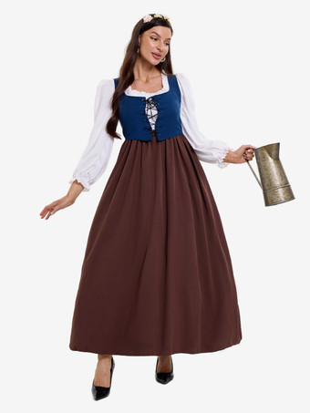 中世のレトロな農民服、植民地時代の村メイド服コスプレ衣装