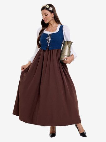 中世のレトロな農民服、植民地時代の村メイド服コスプレ衣装