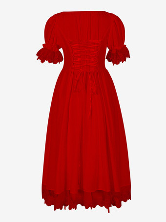 レディース ビクトリアンドレス 5ピース レース 半袖 コートドレス シアターコスチューム