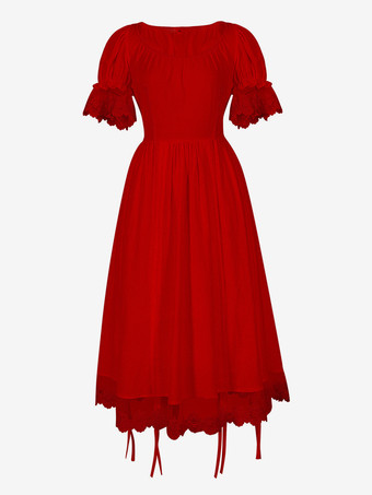 レディース ビクトリアンドレス 5ピース レース 半袖 コートドレス シアターコスチューム