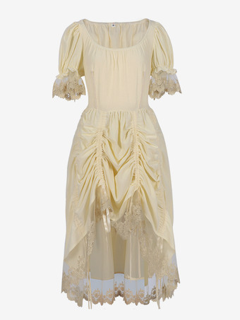 レディース ビクトリアンドレス 5ピース レース 半袖 コートドレス シアターコスチューム