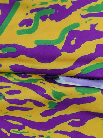 パターニング全身タイツ 全身タイツ カラーブロックプリント ジャンプスーツ コスプレ ハロウィン ボディスーツ