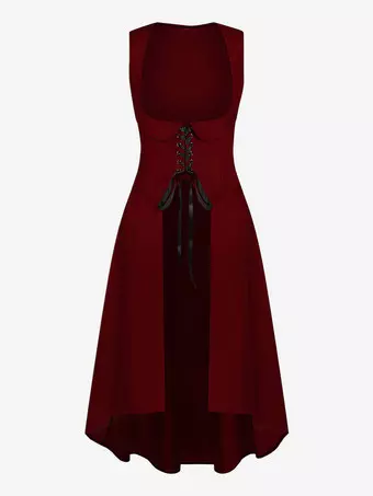 used bridesmaid dresses david's bridal Medieval Cotton Lace up Renaissance Dress Black / 3X