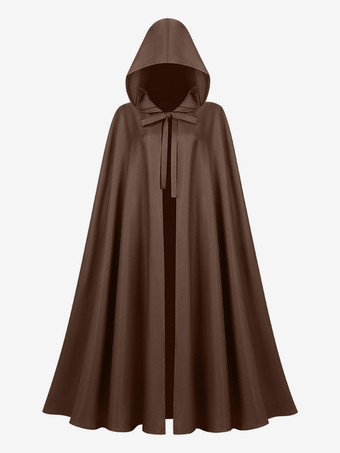 ブラウンユニセックスマントハロウィンパーティーコスプレコスチュームケープ付き