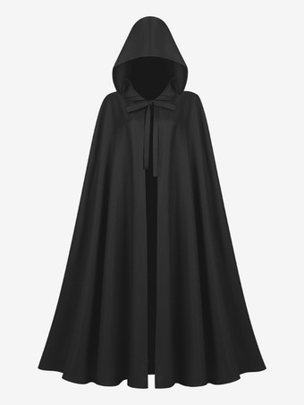 ブラック ユニセックスマントハロウィンパーティーコスプレコスチュームケープ付き