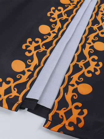 男性用レトロロングトップス 中世ルネッサンス風 長袖プリント コスプレ衣装