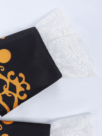 男性用レトロロングトップス 中世ルネッサンス風 長袖プリント コスプレ衣装