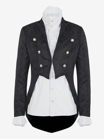 メンズ ルネッサンス スチームパンク テールコート ハロウィン 海賊コスチューム ゴシック 中世ジャケット ヴィンテージ フロックコート