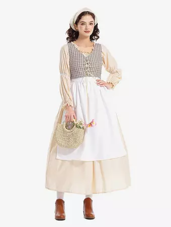sachin and babi light blue dress Womens Medieval Renaissance Dress Village Maid Cosplay Costumes