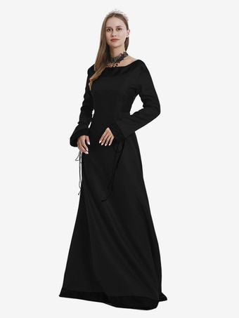 ブラック 中世ルネッサンスプリンセスロングドレスレディース バーガンディ