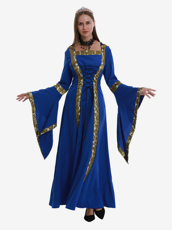 女性用中世ドレス プラスサイズ ルネッサンス ヴィンテージ レースアップ ハロウィンコスチューム