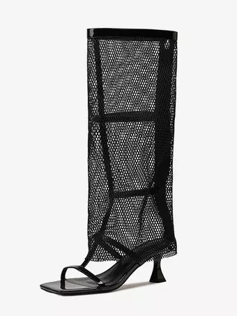 Womens Low Heel Peep Toe Buckle Mule Ladies Open Back Strap