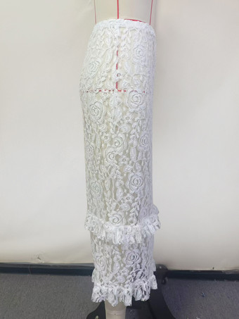 2025年夏のビーチにぴったりのレースロングスカートカバーアップ