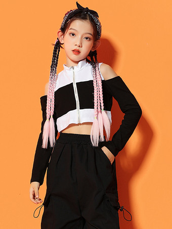 キッズジャズダンスコスチューム ストリートヒップホップラッパー トレンディ クール ファッショナブル ヒップホップパフォーマンス衣装