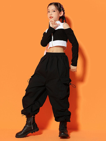 キッズジャズダンスコスチューム ストリートヒップホップラッパー トレンディ クール ファッショナブル ヒップホップパフォーマンス衣装