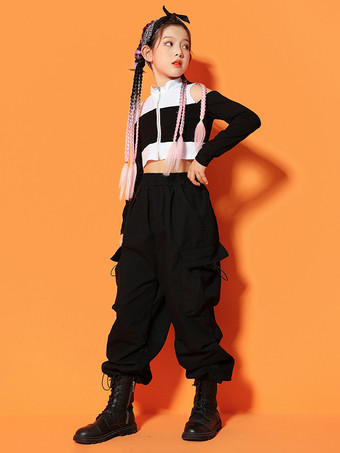 キッズジャズダンスコスチューム ストリートヒップホップラッパー トレンディ クール ファッショナブル ヒップホップパフォーマンス衣装