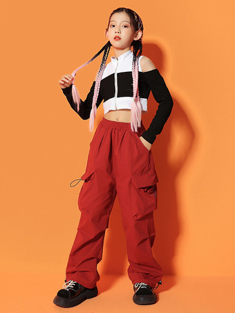 キッズジャズダンスコスチューム ストリートヒップホップラッパー トレンディ クール ファッショナブル ヒップホップパフォーマンス衣装