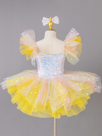 女の子用バレリーナプリンセスパーティーコスチュームキッズスパンコールフラワードレス