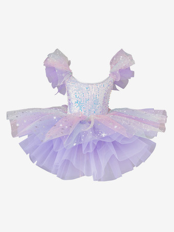 女の子用バレリーナプリンセスパーティーコスチュームキッズスパンコールフラワードレス