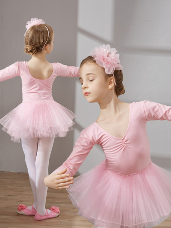 女の子のダンス衣装 長袖チュチュ トレーニングウェア ダンスパフォーマンスウェア