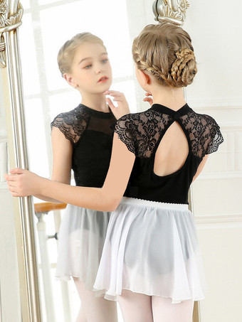 女の子用バレエダンスドレス レース 半袖 レオタード 衣装 ダンスウェア