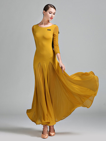 レディースダンスドレス バックレス ビッグスイング スタンダード 社交ダンスコスチューム バックフリルデザイン タンゴドレス ワルツダンスウェア