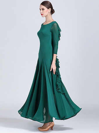 女性用社交ダンスドレス ワルツ タンゴ 練習用ダンスドレス 伸縮性 フラメンコ