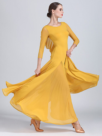 女性用社交ダンスドレス ワルツ タンゴ 練習用ダンスドレス 伸縮性 フラメンコ